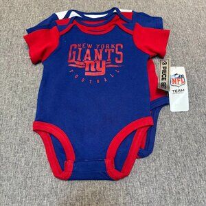 NFL New York Giants Infant 3pk Bodysuit, 3/6 Months